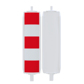 Plastic traffic panel type 60 | blocked | film RA1/A | on one side | red / white